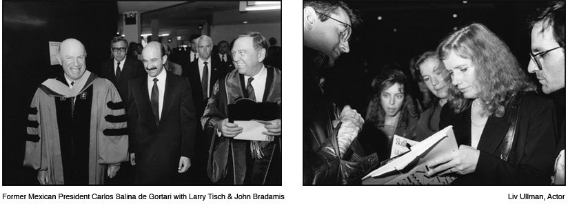 Former Mexican President Carlos Salina de Gortari with Larry Tisch & John Brandamis - Norweigan Actress Liv Ullman